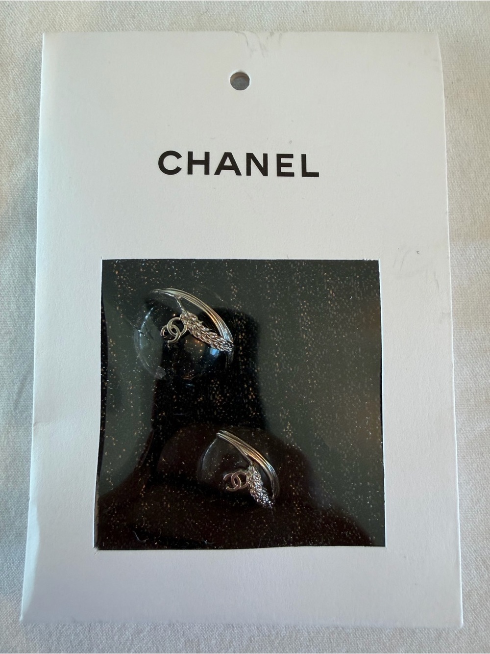 Chanel Black Jacket Button Cloth Patch